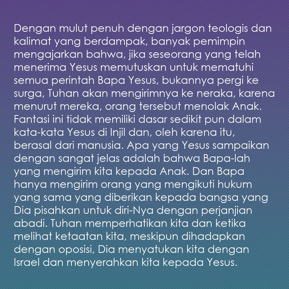 0062 - Post tentang Hukum Allah: Dengan mulut penuh dengan jargon teologis dan kalimat...