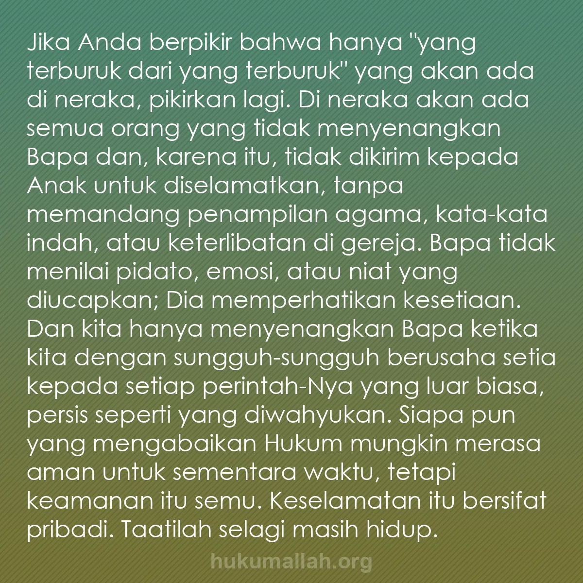 b0123 - Post tentang Hukum Allah: Jika Anda berpikir bahwa hanya "yang terburuk dari yang terburuk"...
