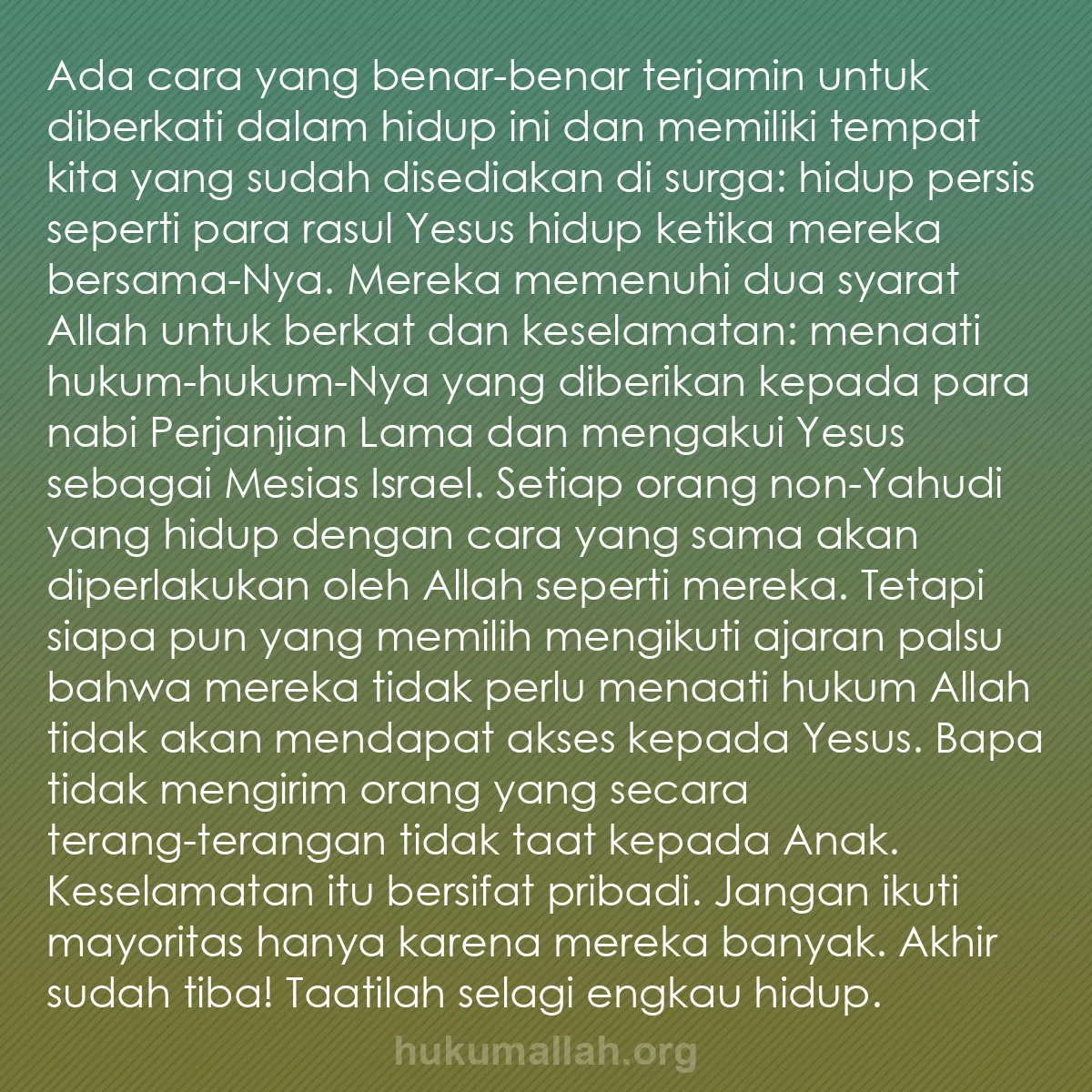 b0183 - Post tentang Hukum Allah: Ada cara yang benar-benar terjamin untuk diberkati dalam hidup...