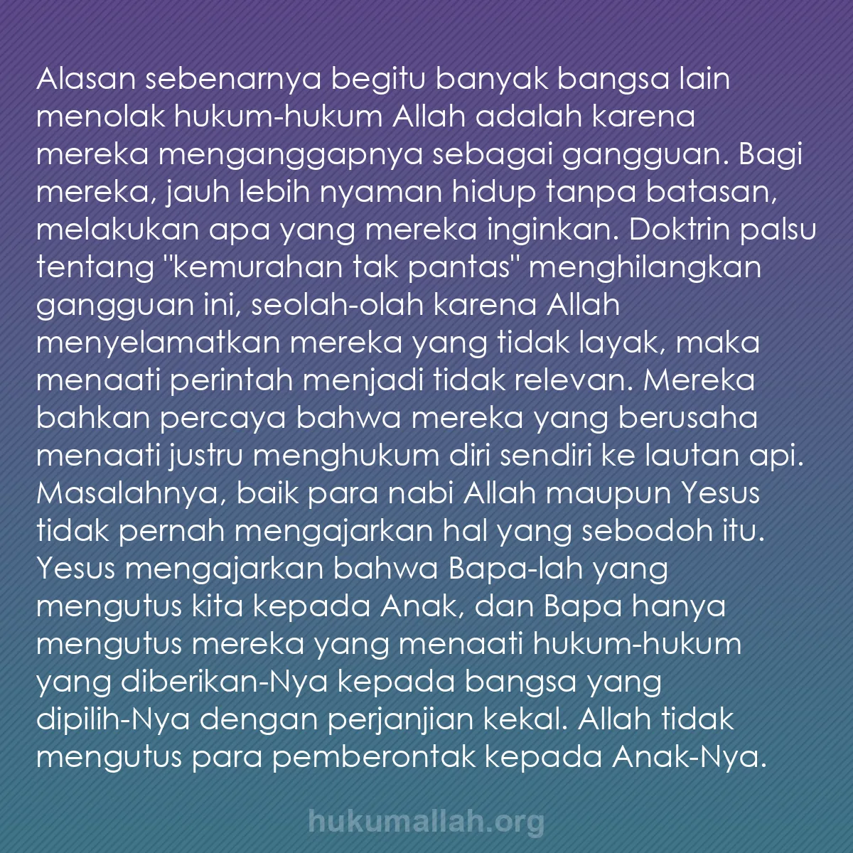 b0202 - Post tentang Hukum Allah: Alasan sebenarnya begitu banyak bangsa lain menolak hukum-hukum...
