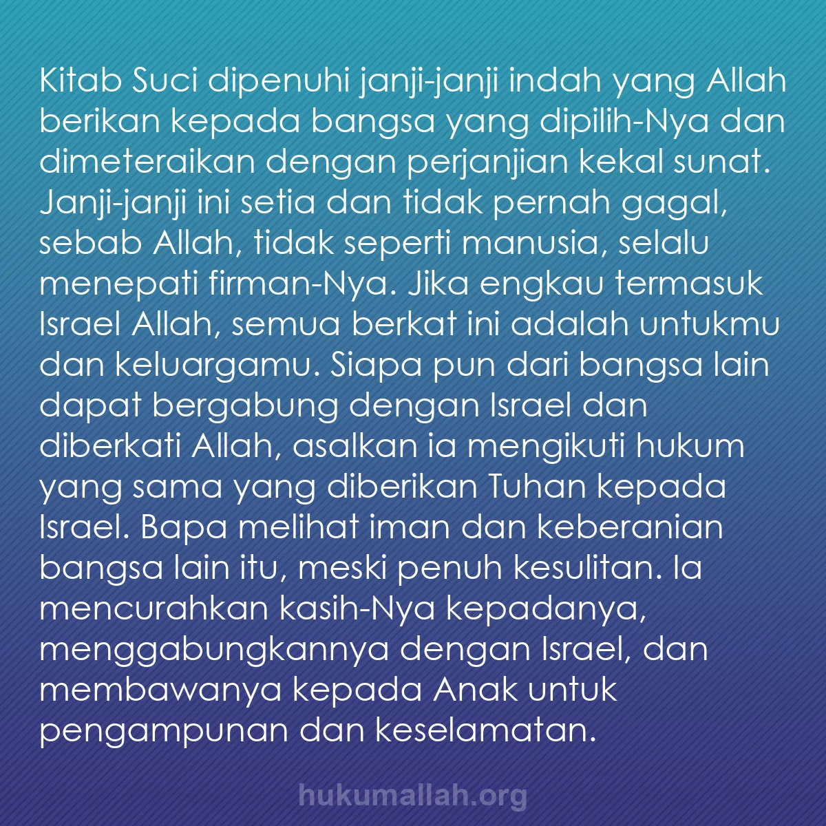 b0215 - Post tentang Hukum Allah: Kitab Suci dipenuhi janji-janji indah yang Allah berikan kepada...
