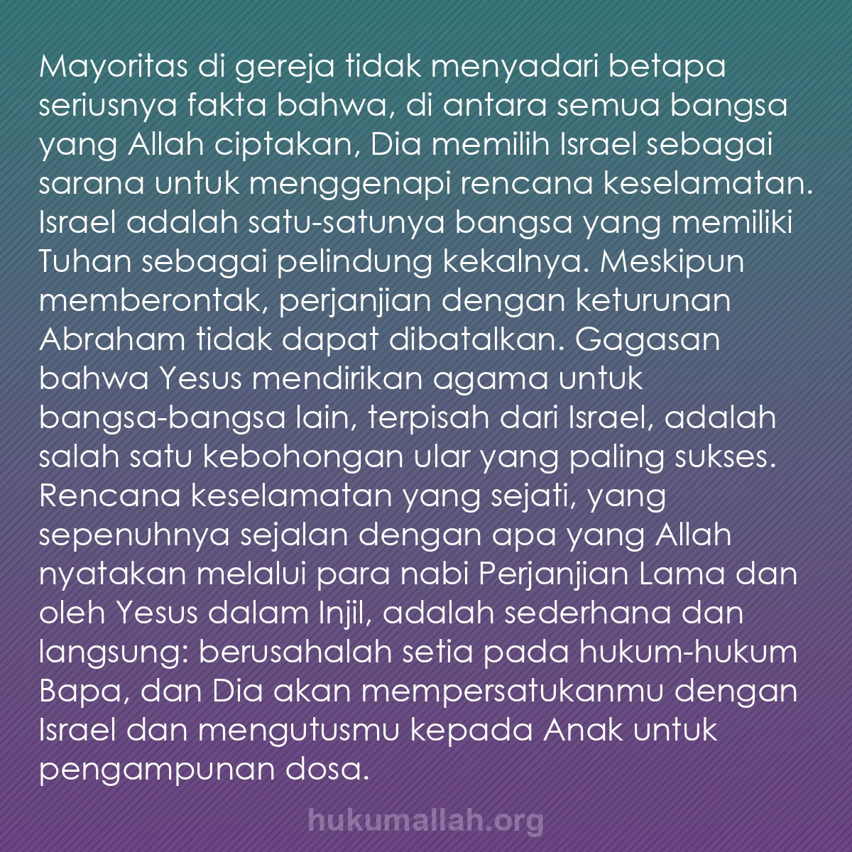 b0224 - Post tentang Hukum Allah: Mayoritas di gereja tidak menyadari betapa seriusnya fakta bahwa,...