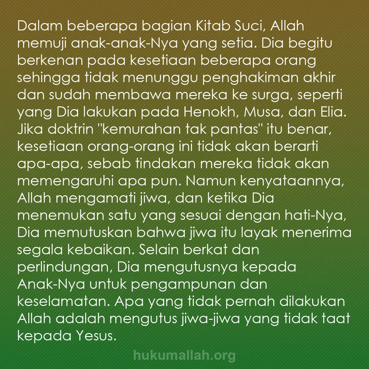 b0236 - Post tentang Hukum Allah: Dalam beberapa bagian Kitab Suci, Allah memuji anak-anak-Nya...
