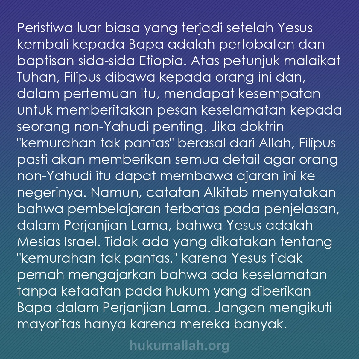 b0257 - Post tentang Hukum Allah: Peristiwa luar biasa yang terjadi setelah Yesus kembali kepada...