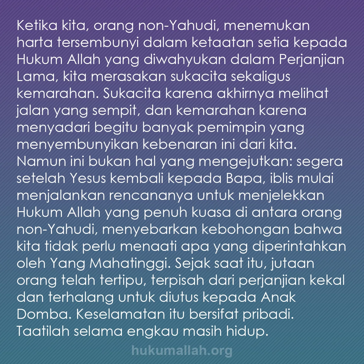 b0282 - Post tentang Hukum Allah: Ketika kita, orang non-Yahudi, menemukan harta tersembunyi dalam...
