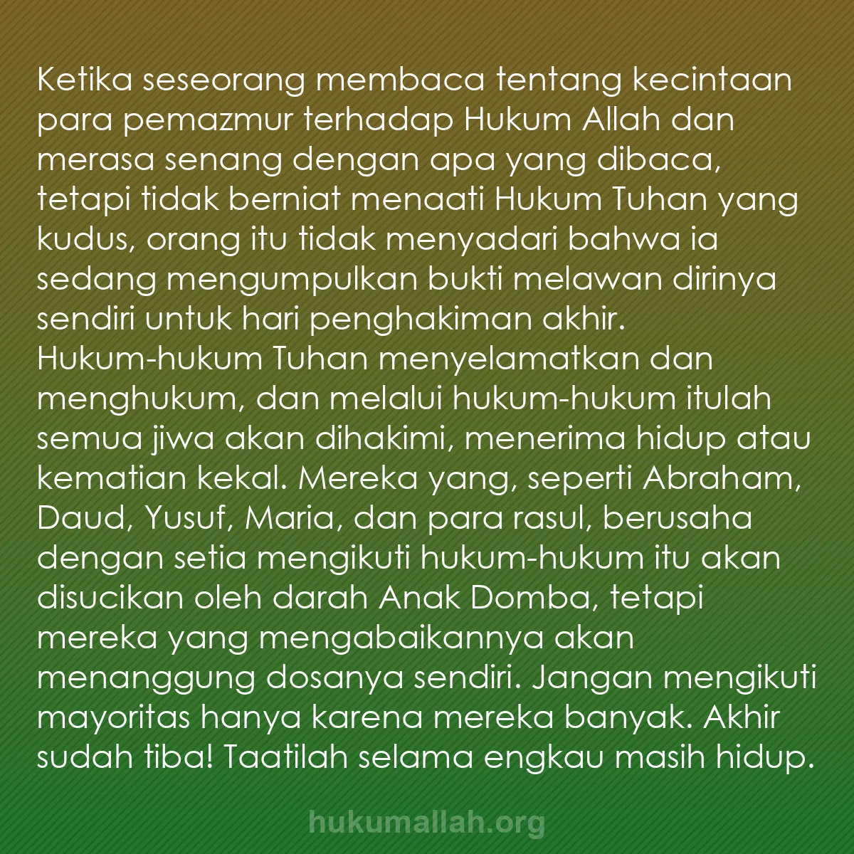 b0396 - Post tentang Hukum Allah: Ketika seseorang membaca tentang kecintaan para pemazmur terhadap...