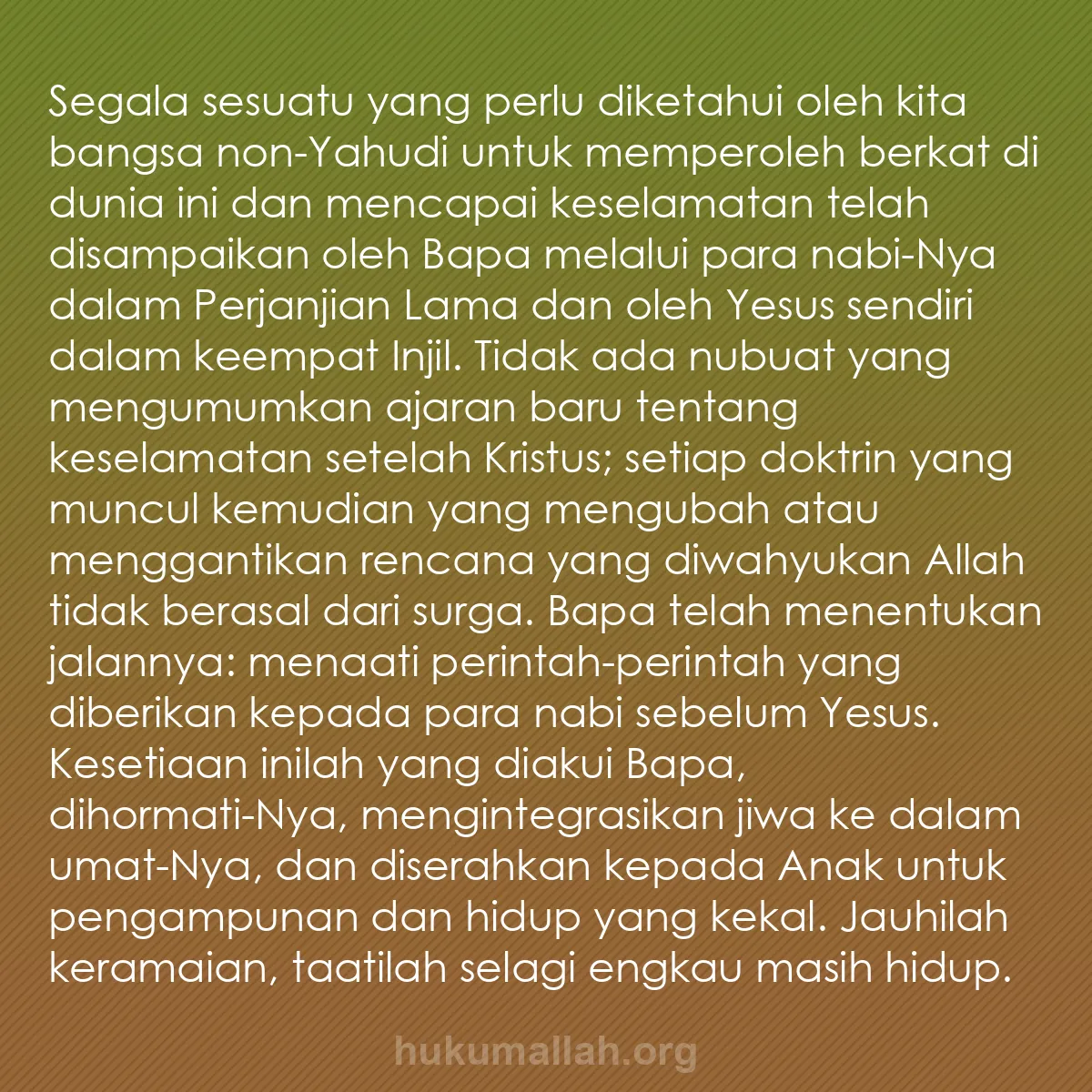 b0409 - Post tentang Hukum Allah: Segala sesuatu yang perlu diketahui oleh kita bangsa non-Yahudi...